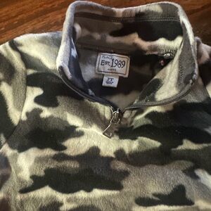 Children’s Place Black and White Camo Quarter-Zip Fleece Sweater